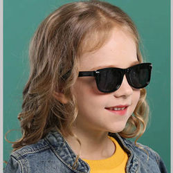 Gafas de sol polarizadas para niños TR90, montura de gel de silicona, gafas de sol cuadradas clásicas para niños y niñas, gafas multicolor para bebés UV400