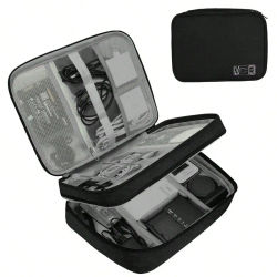 Bolsa de Almacenamiento de Cables, Organizador Electrónico Digital Impermeable, Bolsa de Almacenamiento Portátil para Cables USB, Cargadores y Enchufes, Organizador de Cables de Viaje