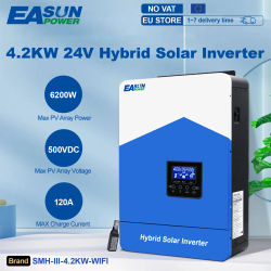 Inversor Solar Híbrido EASUN de 4.2KW, Fuera de Red, Onda Sinusoidal Pura, MPPT, 24V 220V 100A, Cargador Solar para Paneles Fotovoltaicos de 500VDC