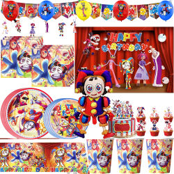 Decoraciones Sorprendentes para Fiestas de Cumpleaños Temáticas, Globos Digitales de Circo, Platos, Vajilla para Baby Shower, Regalos para Niños