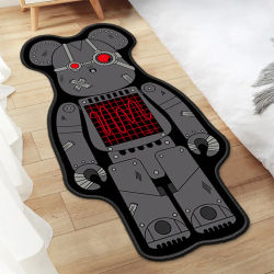 Alfombra Irregular de dibujos animados Bearbricks, alfombra Multicolor de oso violento para dormitorio, mesita de noche, alfombras antideslizantes de moda para el hogar