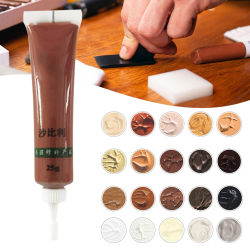 Pasta de acabado de muebles de madera, suelo de madera, mesa, puerta, gabinete, removedor rápido de arañazos, pintura de reparación, cera de 27 colores para muebles, 25g