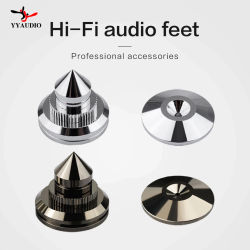4 Uds 30*27mm altavoces soporte pies almohadilla de pie cobre puro plata caja de altavoz picos cono suelo pie clavo M28 * 26