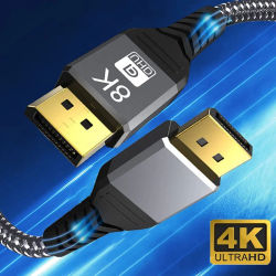 Cable DP DisplayPort de 30Hz 8K 60Hz HDR para video y audio, cable DisplayPort para TV, video, PC, portátiles, monitores de juegos.