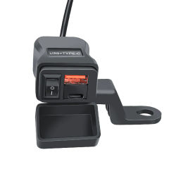 Cargador USB Universal para motocicleta QC3.0, manillar de carga rápida, adaptador de enchufe impermeable de 12V con voltímetro, herramientas para motocicleta
