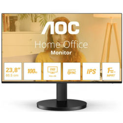 Aoc monitor 23.8” led ips fullhd 1080p 100hz - respuesta 1ms - angulo de vision 178° - altavoces incorporados - hdmi, vga, audio - vesa 100x100mm