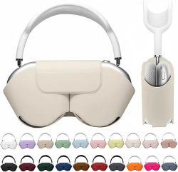Adecuado para AirPods Max auriculares Bluetooth de segunda generación funda protectora de apagado inteligente, bolsa de almacenamiento de cuero de alta calidad