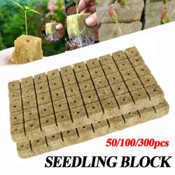 50/100/300 Uds 30x25mm lana de piedra hidropónica medios de cultivo cubos de plantas sustrato sin suelo semilla enchufe de lana de roca bloque de plántulas