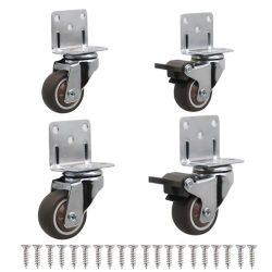 Ruedas giratorias universales para muebles de alta resistencia, ruedas silenciosas para mesa, silla, sofá con freno de seguridad, 4 Uds.