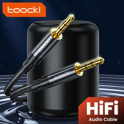 Toocki-Cable auxiliar de Audio, Cable auxiliar de conector macho a macho de 3,5mm para auriculares de coche, Cable de altavoz de extensión de Audio para ordenador portátil Samsung Xiaomi