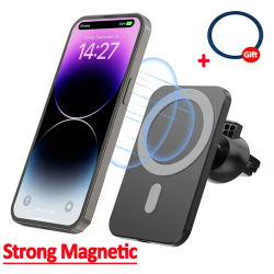 Cargador Magnético Inalámbrico para Coche con Clip de Ventilación para iPhone 17 16 15 14 13 Pro Max, Xiaomi, Samsung y Soporte para Teléfono