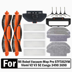 Para Xiaomi Mi Robot aspirador-mopa Pro STYTJ02YM Viomi V2 V3 SE Conga 3490 3690 accesorios Cepillo Lateral principal filtro Hepa piezas de fregona
