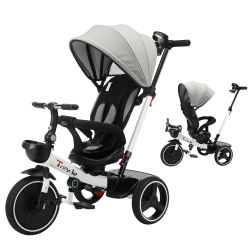 Triciclo para Bebés, Bicicleta para Niños, 6 en 1, Capota Ajustable, Posición Sentada y Acostada, Desmontaje y Montaje Rápidos, de 1 a 5 Años