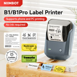 Impresora de Etiquetas Térmicas Niimbot B1/B1 PRO, Inalámbrica, Autoadhesiva, Bluetooth, sin Tinta, para Negocios, Etiquetas de Precio
