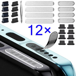 1-12 Uds. Adhesivo Universal de malla metálica antipolvo cubierta de red adhesiva para IPhone 17 16 15 ProMax 16Plus agujero de altavoz antipolvo