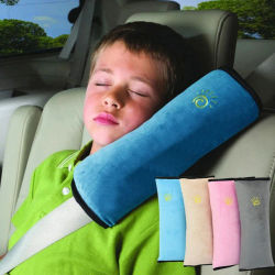 Almohada para asiento de coche, almohada de viaje para el cuello para niños, almohada para cinturón de seguridad, soporte de seguridad para niños pequeños, almohadilla plana para hombros, fundas para