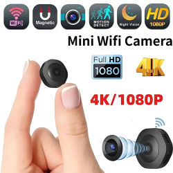 Mini Cámara Inalámbrica 4K 1080p HD, Cámara Portátil Invisible con Visión Nocturna, Videocámara con Monitor Remoto Wifi, Grabadora de Video y Voz