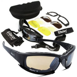 Daisy-Gafas polarizadas tácticas para deportes al aire libre, Gafas de sol con 4 lentes, caja Original, Gafas para disparar y senderismo