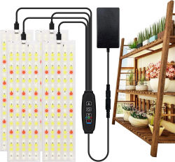 Panel de luz LED de cultivo ultrafino de espectro completo, temporizador regulable, luces para plantas debajo del gabinete, lámpara de cultivo para estante de plantas de interior