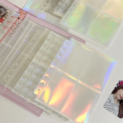 10 Uds. Álbum de fotos de 1/2/4 rejillas A5 página interior carpeta para sesión fotográfica funda para fotos 6 anillos recarga página interior sesión fotográfica Kpop Ş