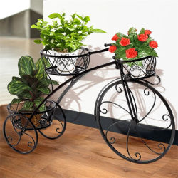 Soporte para plantas de bicicleta de 3 niveles, macetero triciclo de hierro forjado, decoración para el hogar, jardín, Patio, macetas, estante para interiores y exteriores