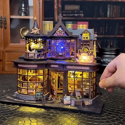 Casa de muñecas DIY 2014, kits de construcción en miniatura de madera, accesorios de muebles para casa de muñecas, juguetes para niños, regalos creativos de cumpleaños