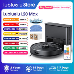 Lubluelu L20Max Robot aspirador 3 en 1 con vaciado automático, succión de 6000Pa, navegación LiDAR, bolsa grande para polvo, manos libres, tiempo de ejecución de 120 minutos