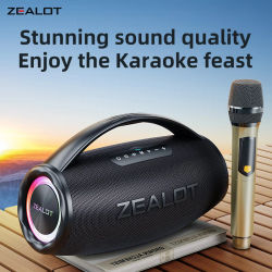 Zealot-S97M Karaoke portátil Bluetooth 5,3 sistema de altavoces con 1-2 micrófonos inalámbricos hogar familia festival regalo cumpleaños