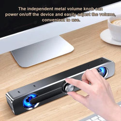 Barra de Sonido Subwoofer Portátil, Altavoz USB, Caja de Sonido, Woofer con Cable para Computadora, PC, Laptop, Audio de Escritorio con Bajos