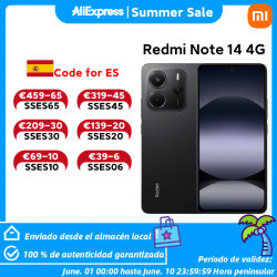 Versión Global Redmi Note 14, Teléfono Inteligente 4G, Cámara IA de 108MP, Batería de 5500mAh, 33W, MediaTek Helio G99-Ultra, 120Hz, Teléfono Celular Xiaomi