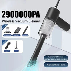 Aspirador de coche inalámbrico con carga USB, aparato de limpieza portátil de 1200mAh, Mini aspirador de soplado húmedo y seco para el hogar