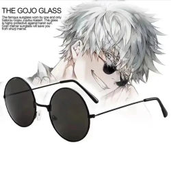 Gafas Anime Jujutsu Kaisen Gojo Satoru Cosplay gafas negras gafas de sol de alta calidad fiesta hombres mujeres Prop