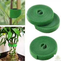 Cinta de nailon de 2M para atar plantas, gancho y lazo ajustables, soporte reutilizable para plantas, cinta de sujeción para accesorios de jardín y hogar