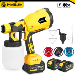 PISTOLA DE PULVERIZACIÓN eléctrica inalámbrica MELLWIN, pulverizador de pintura HVLP portátil, pulverizador de muebles de coche para Pin de batería Makita de 18V, 1000ML