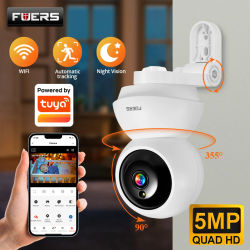 FUERS 4K 8MP WiFi cámara IP con soporte ajustable Tuya cámara de vigilancia inalámbrica de seguridad para el hogar inteligente Monitor de bebé Mini cámara