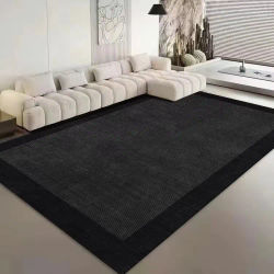 Alfombra nórdica Simple antideslizante para sala de estar, alfombra minimalista negra para decoración de dormitorio, alfombrilla suave y cómoda de alta calidad para suelo de mesa
