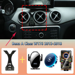 Soporte para teléfono de coche para Mercedes Benz Clase A W176 2013-2018, carga inalámbrica magnética, soporte para teléfono con detección automática, accesorios