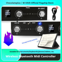 M-Vave Chocolate Plus, Pedal Controlador Midi Inalámbrico Bluetooth, Procesador de Efectos para Guitarra Eléctrica, Teclado, Móvil y Tableta