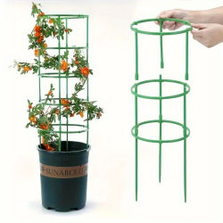 18 unids/set 6 capas soporte para plantas estacas redondas anillo de soporte para plantas soporte de jaula de plástico para plantas maceta enrejado trepador