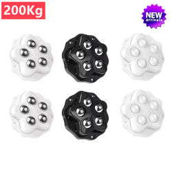 Nuevo 4 Uds. Rueda Universal de bola silenciosa autoadhesiva 200Kg 5 cuentas ruedas para muebles rueda de acero inoxidable 360 ° rotación