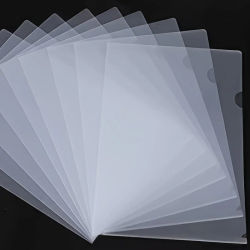 Paquete de 50 carpetas de plástico impermeables en forma de L de PVC, porta documentos A4 y sobres rectangulares para almacenamiento de oficina