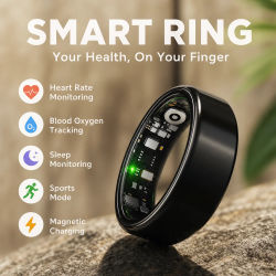 Nuevo anillo inteligente 2026 con Bluetooth, monitor de presión arterial/oxígeno, resistente al agua IP68, monitor de frecuencia cardíaca, seguimiento GPS, anillo inteligente para iPhone
