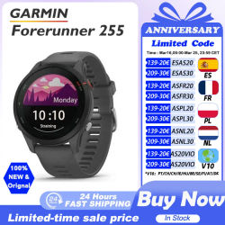 Garmin Forerunner 255 Sports Smartwatch 46mm 1.3'' Pantalla a color 14 días Vida de la batería 4GB RAM NFC Bluetooth Wifi 5ATM Impermeable