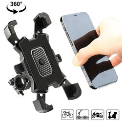 Soporte de teléfono para bicicleta con rotación de 360 grados, soporte para teléfono para motocicleta y bicicleta, soporte para manillar, soporte para teléfono móvil