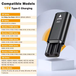 Adaptador de Carga Tipo C de 15V para Afeitadora Philips One Blade, Convertidor de Carga para QP6520 QP6530 QP6510 HQ8505, Recortadora de Barba Eléctrica