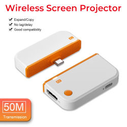 Transmisor y Receptor de Video Inalámbrico HDMI Tipo C de 50m, Adaptador Extensor, Dongle para Laptop, PC, Teléfono, TV, Monitor