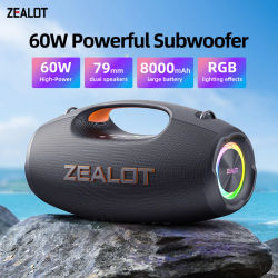 ZEALOT-S86 Altavoz Inalámbrico 60W | Batería 8000mAh, Sonido Envolvente 360°, Luz RGB, Regalo Perfecto para Amantes de la Música