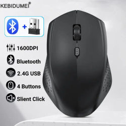 Ratón ergonómico inalámbrico Bluetooth 5,2, ratón recargable de 1600DPI para MacBook, tableta, ordenador, portátil, 2,4 GHz, USB, accesorios para PC