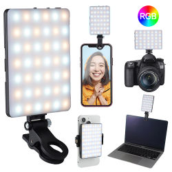 Mini luz de relleno RGB LED de bolsillo recto, iluminación para fotografía y vídeo, Clip Vlog en vivo para teléfono, iPhone, iPad, cámara portátil