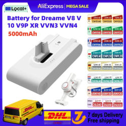 Batería Original de 5000mAh para Dreame V9 V9P XR V10 VVN3 VVN4 V8, batería de repuesto, accesorio para aspiradora inalámbrica de mano
